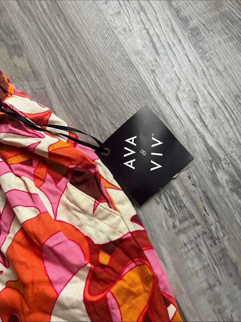Ava & Viv Retro Floral Shorts in Pink, Orange & Cream